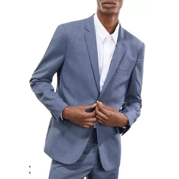 The Kooples Micro Super 110 Sky Blue Wool Blazer Jacket EU 50 (US 40) - Picture 1 of 10